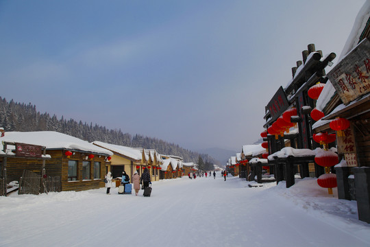 中国雪乡雪房子东北旅游雪景