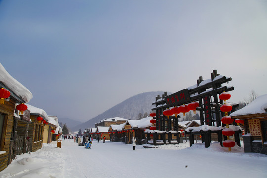 中国雪乡雪房子东北旅游雪景