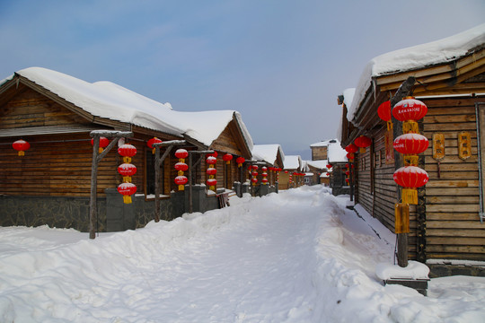 中国雪乡雪房子东北旅游雪景