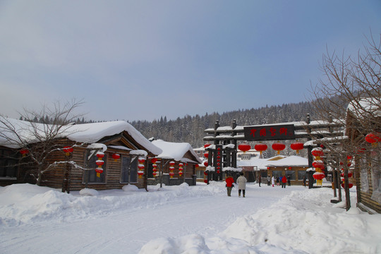 中国雪乡雪房子东北旅游雪景