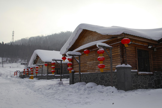 中国雪乡雪房子东北旅游雪景