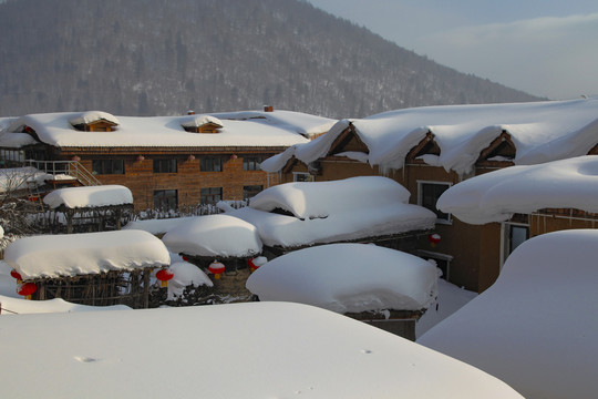 中国雪乡雪房子东北旅游雪景