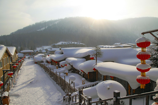 中国雪乡雪房子东北旅游雪景