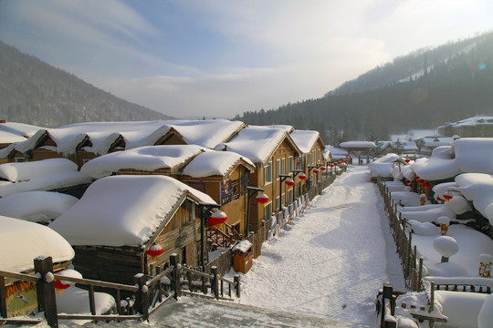 中国雪乡雪房子东北旅游雪景