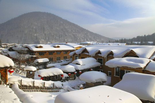 中国雪乡雪房子东北旅游雪景