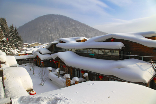 中国雪乡雪房子东北旅游雪景