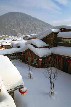 中国雪乡雪房子东北旅游雪景