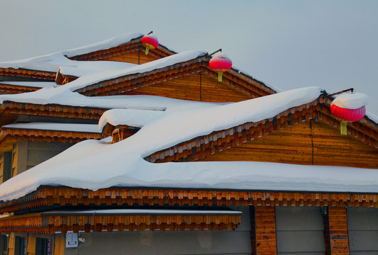 中国雪乡雪房子东北旅游雪景