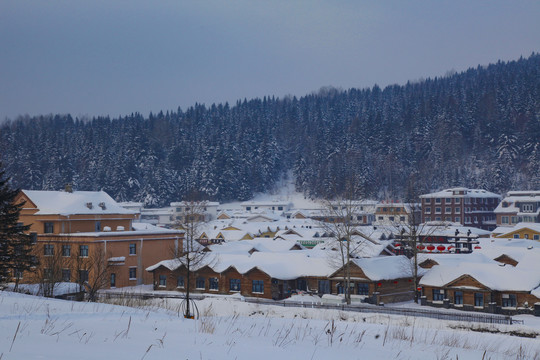 雪乡雪房子东北旅游雪景