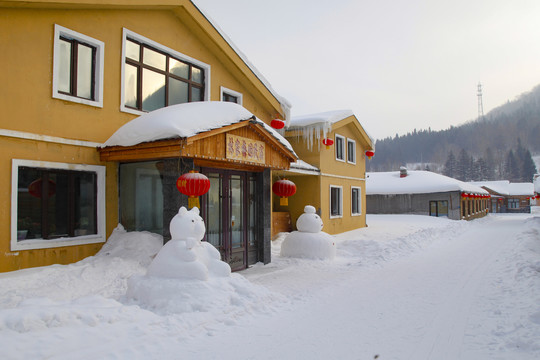 中国雪乡雪房子东北旅游雪景