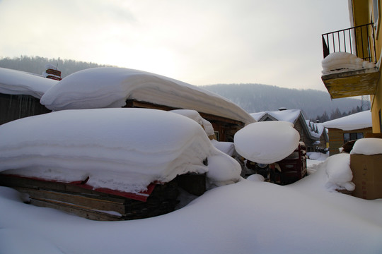 中国雪乡雪房子东北旅游雪景