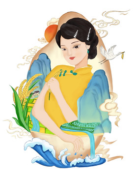 大米杂粮插画