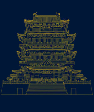 滕王閣線稿