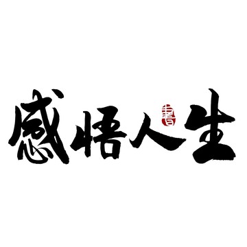 感悟人生书法艺术字