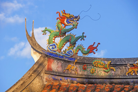 闽南传统建筑青龙屋顶