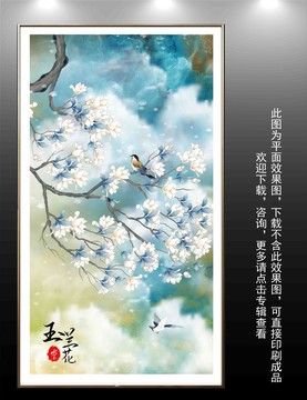 輕奢花鳥壁畫掛畫