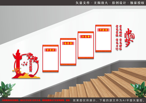 黨史學(xué)習(xí)教育樓梯文化墻