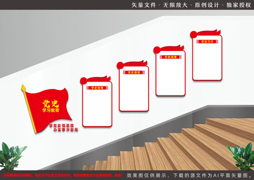 黨史學(xué)習(xí)樓梯文化墻