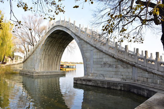 颐和园玉带桥石拱桥
