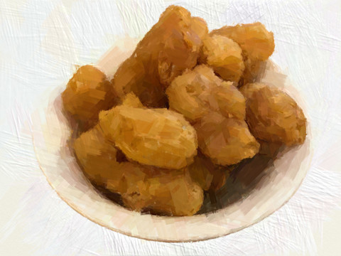 手繪菜品小油條潮州小吃
