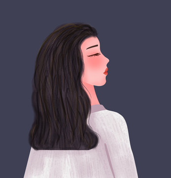 小清新女孩插畫