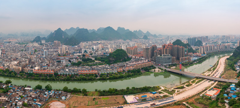 贺州城市风光贺江灵峰大桥