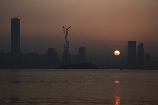廈門海灣落日