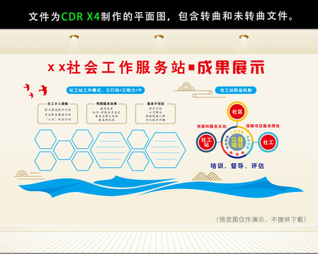 社会服务站文化墙社工墙