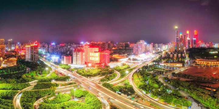 南宁城市风光夜景