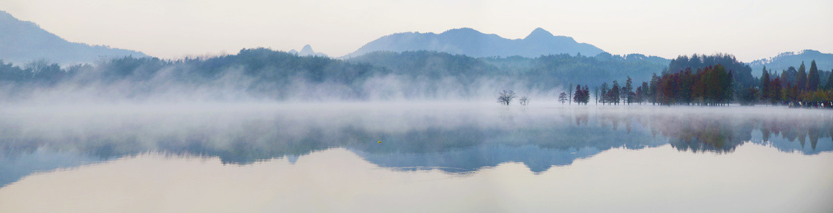 黄山奇墅湖山水全景