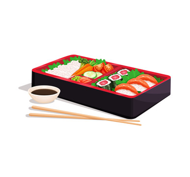 新鲜丰富日式寿司便当插图