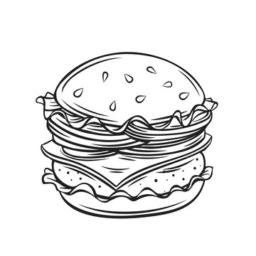 汉堡素描插图