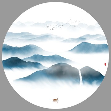 圓形山水畫