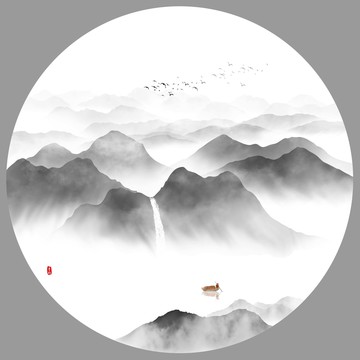 圓形山水畫