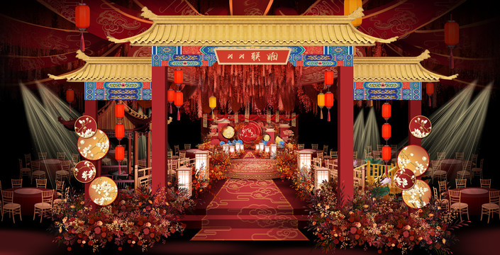 紅金色中式婚禮
