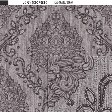單色歐花墻紙