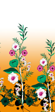 手绘植物定位花