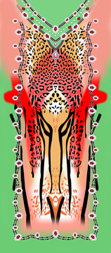 定位豹纹印花