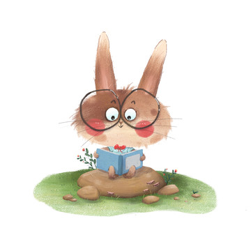 爱读书的兔子