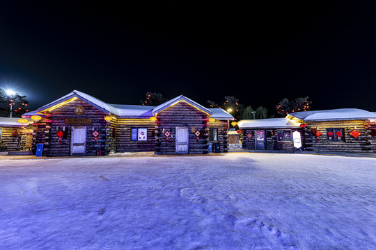 长春世界雕塑公园冰雪乐园夜