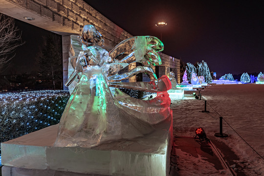 长春世界雕塑公园冰雪乐园夜景