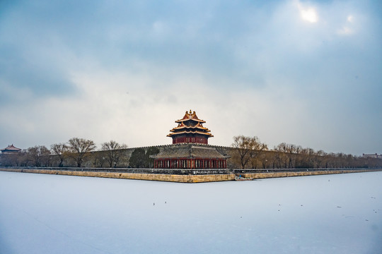 雪景角楼