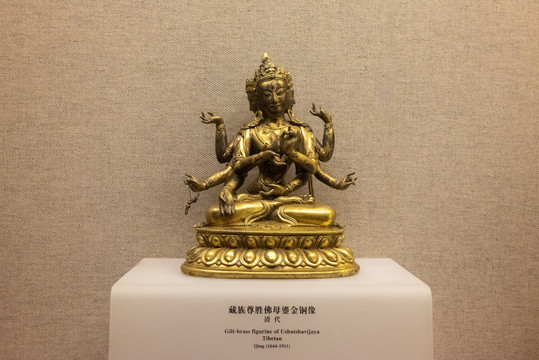 藏族尊胜佛母鎏金铜像