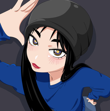 女孩頭像卡通形象設(shè)計(jì)