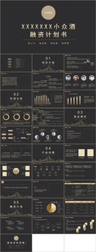 商务风小众酒融资计划书PPT