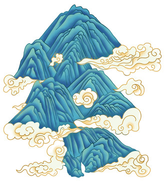 山云中國風插畫