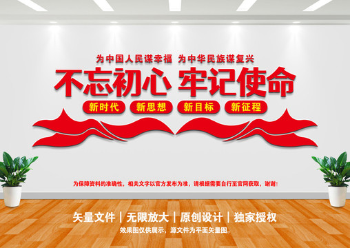 不忘初心背景墻