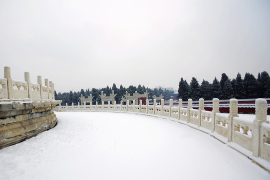 北京天坛圜丘雪景