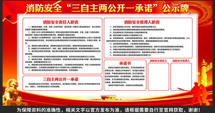 消防安全三自主两公开公示牌