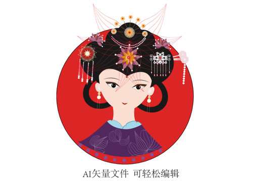 中国风女性复古LOGO标志